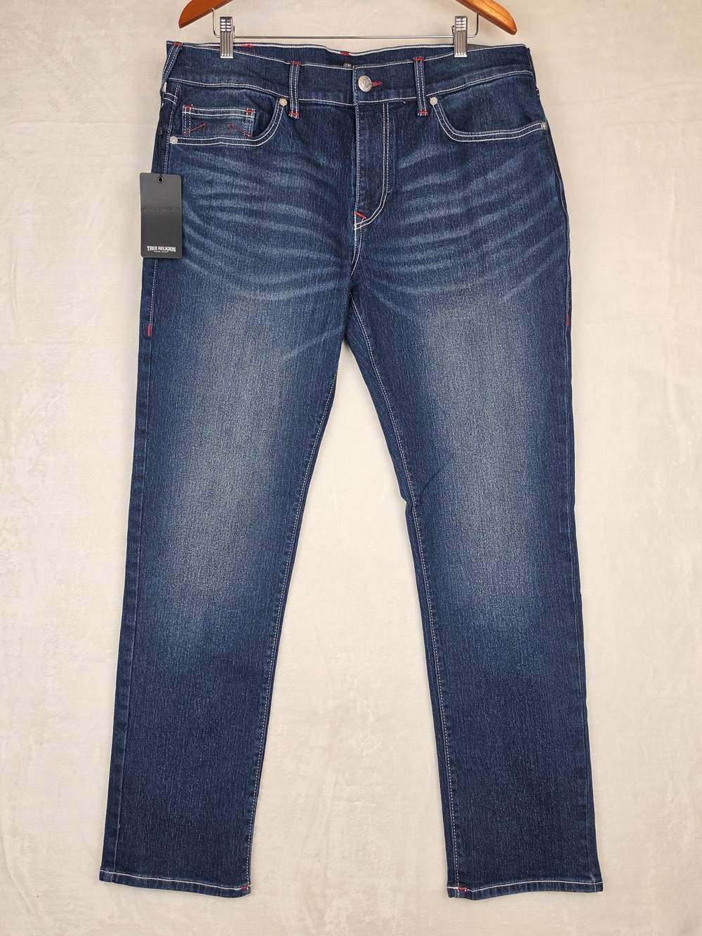 True Religion Geno Relaxed Slim Jeans Men's 36x32 Indigo Wash NWT